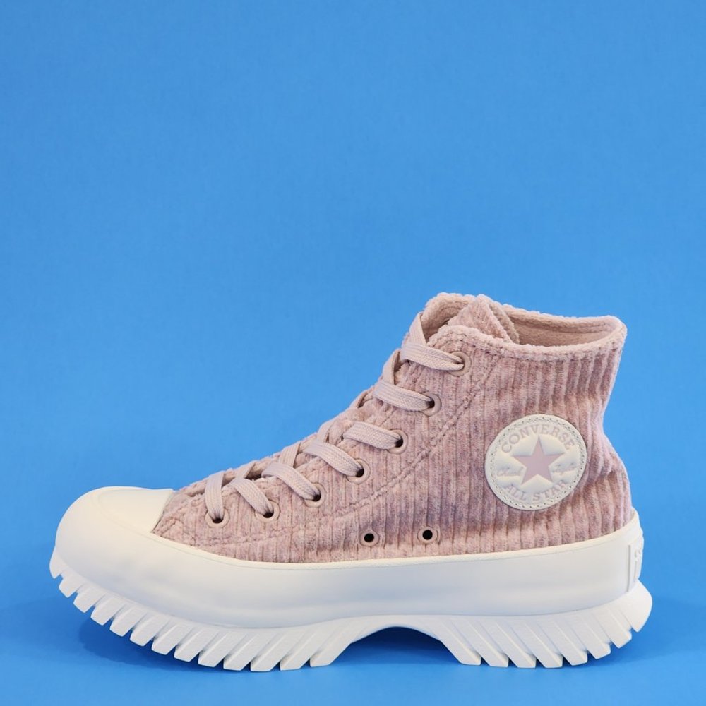 Converse CTAS Lugged 2.0 Hi Velour 'Stone Mauve' Platform Sneakers A03243C NWT - Picture 3 of 6